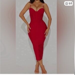Fashion Nova Vibrant Red Strapless Dress